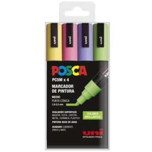 SET 4 ROTULADORES POSCA PC5M COLORES BRILLANTES